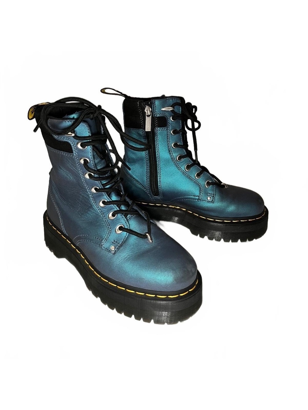 Dr. Martens Jadon HDW II Metallic Blue Platform Boots Women’s 7